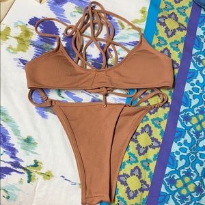 Medium beige cheeky bathing suit